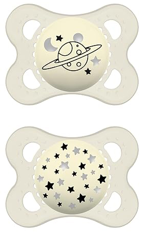 MAM SUCCHIETTO ORIGINAL NIGHT 2-6 MESI SILICONE NEUTRO 2 PEZZI - goldeneffe.it