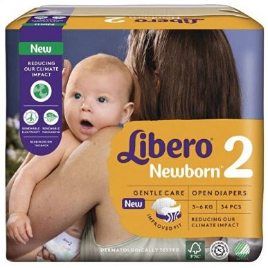 LIBERO NEWBORN PANNOLINO PER BAMBINO TAGLIA 2 3-6 34 PEZZI - goldeneffe.it