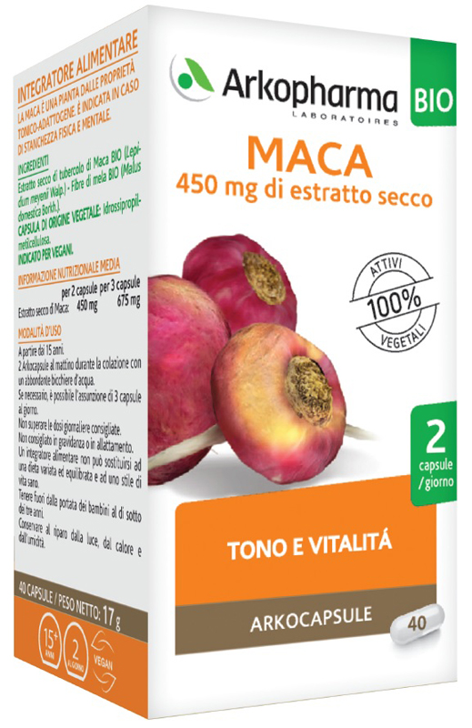 ARKO CAPSULE MACA BIO 40 CAPSULE - goldeneffe.it
