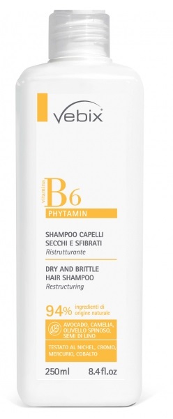 VEBIX PHYTAMIN B6 SHAMPOO CAPELLI SECCHI SFIBRATI RISTRUTTURANTE 250 ML - goldeneffe.it
