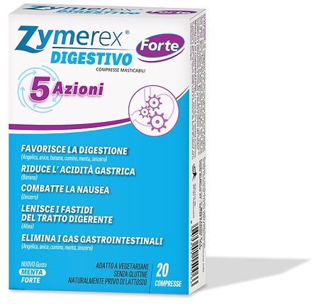 ZYMEREX DIGESTIVO FORTE 5 AZIONI 20 COMPRESSE MASTICABILI - goldeneffe.it