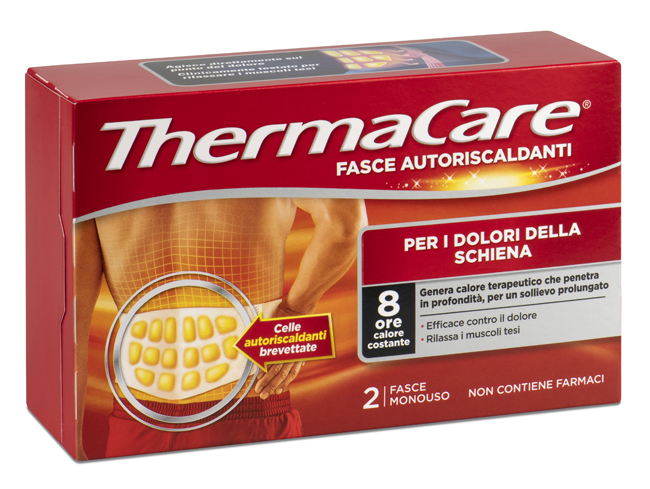 FASCIA AUTORISCALDANTE A CALORE TERAPEUTICO THERMACARE SCHIENA 2 PEZZI - goldeneffe.it