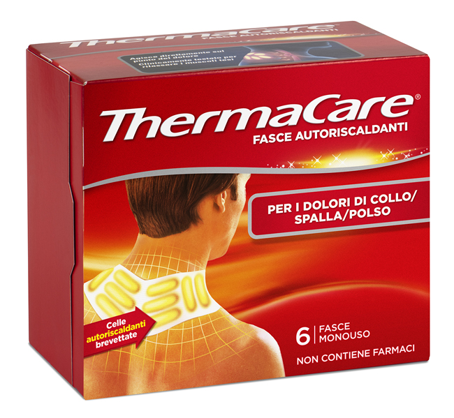 FASCE AUTORISCALDANTI A CALORE TERAPEUTICO THERMACARE COLLO/SPALLA/POLSO 6 PEZZI - goldeneffe.it