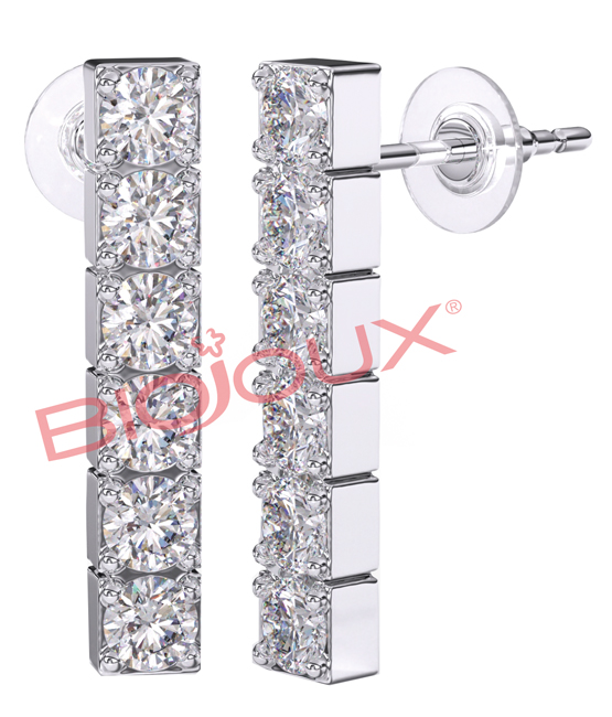 ORECCHINI IN-LINE ZIRCONS 18MM - goldeneffe.it