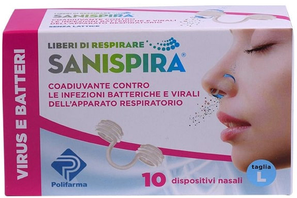 SANISPIRA VISUR & BATTERI FILTRO NASALE LARGE 10 PEZZI - goldeneffe.it