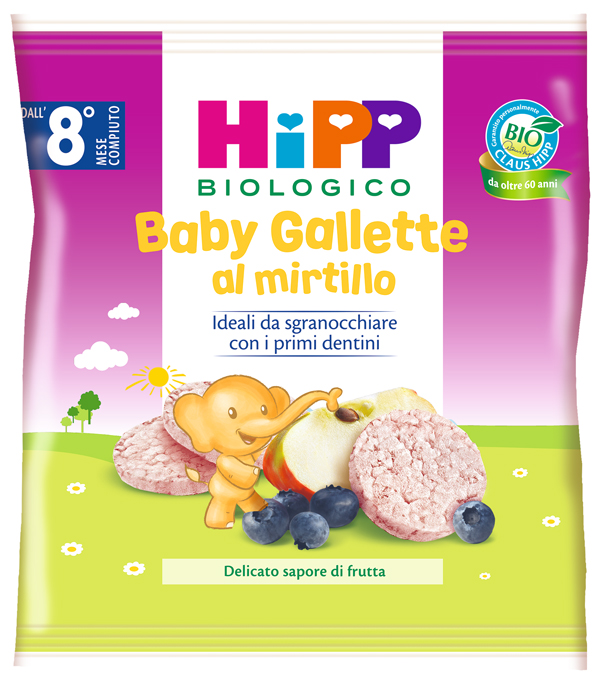 HIPP BABY GALLETTE DI RISO AL MIRTILLO 30 G - goldeneffe.it