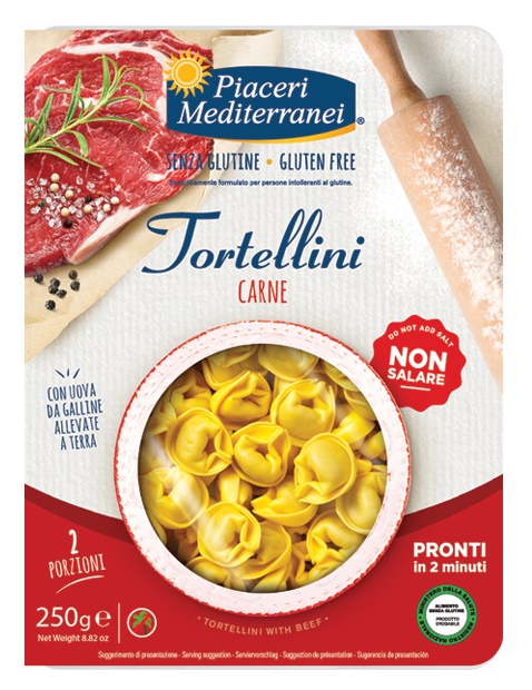 PIACERI MEDITERRANEI TORTELLINI CARNE 250 G - goldeneffe.it