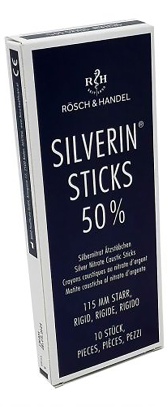 MATITA CAUSTICA SILVERIN NITRATO D'ARGENTO 50% RIGIDA LUNGHEZZA 115 MM 10 PEZZI - goldeneffe.it