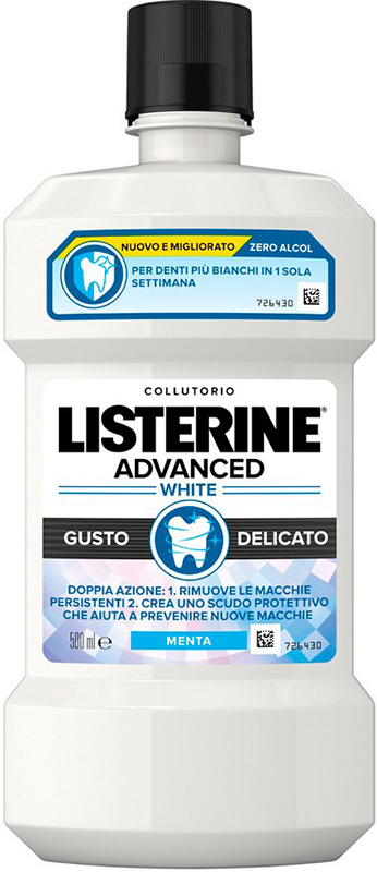 LISTERINE ADVANCED WHITE 500 ML GUSTO DELICATO - goldeneffe.it