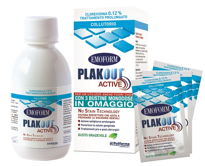 EMOFORM PLAKOUT ACTIVE 0,12% 200 ML + 3 BUSTE - goldeneffe.it