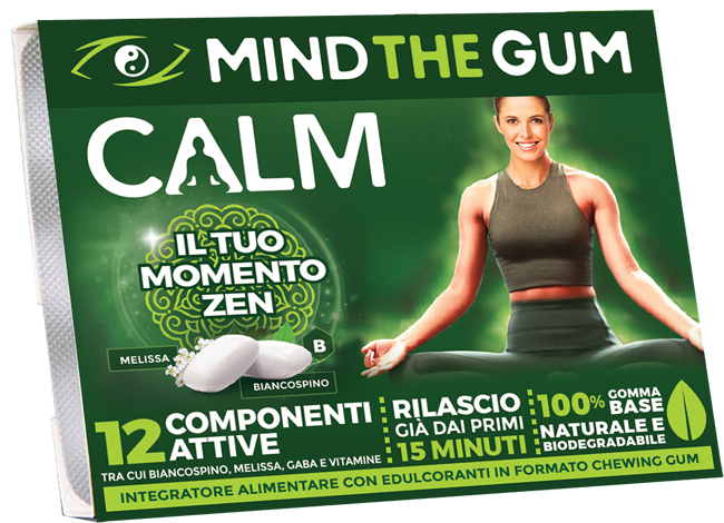 MIND THE GUM CALM 18 GOMME SENZA ZUCCHERO - goldeneffe.it