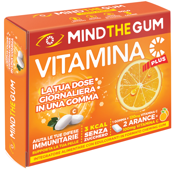 MIND THE GUM VITAMINA C AGRUMI 18 GOMME CONFETTATE - goldeneffe.it
