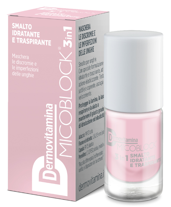 DERMOVITAMINA MICOBLOCK 3 IN 1 SMALTO IDRATANTE E TRASPIRANTE ROSA CHIARO 5 ML - goldeneffe.it