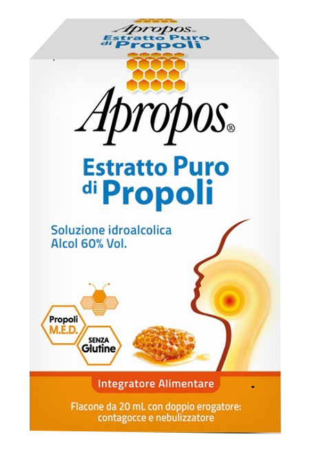 APROPOS ESTRATTO PURO DI PROPOLI SPRAY+CONTAGOCCE 20 ML - goldeneffe.it