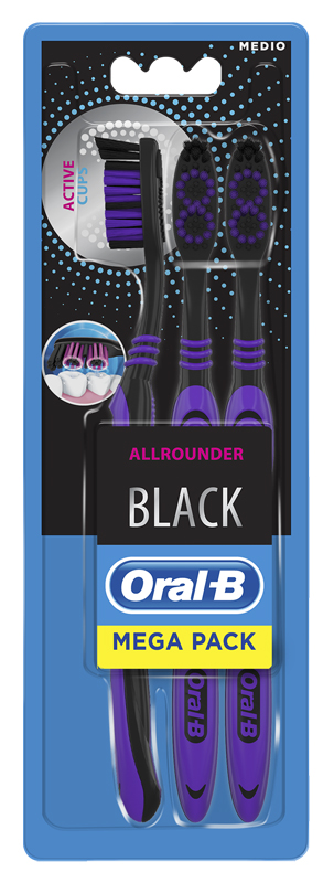 ORALB ALL ROUNDER BLACK SPAZZOLINO MANUALE 3 PEZZI - goldeneffe.it