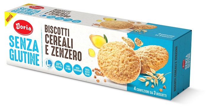 DORIA BISCOTTI CEREALI-ZENZERO 4X37,5 G - goldeneffe.it