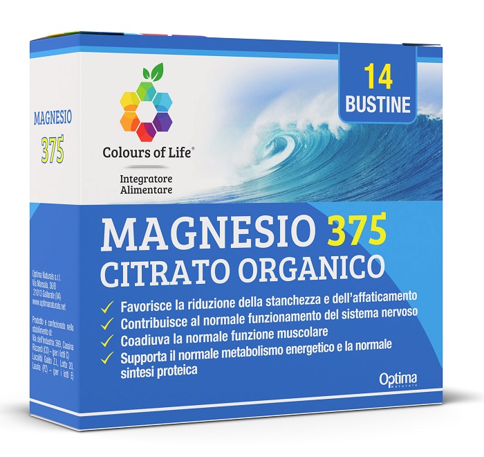 COLOURS OF LIFE MAGNESIO 375 CITRATO ORGANICO 14 BUSTINE DA 4 G - goldeneffe.it