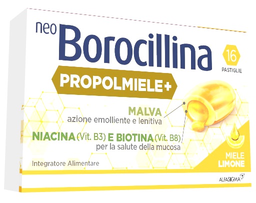 NEOBOROCILLINA PROPOLMIELE+ MIELE/LIMONE 16 PASTIGLIE - goldeneffe.it