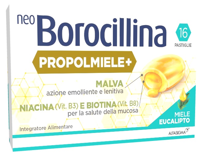 NEOBOROCILLINA PROPOLMIELE+ MIELE/EUCALIPTO 16 PASTIGLIE - goldeneffe.it