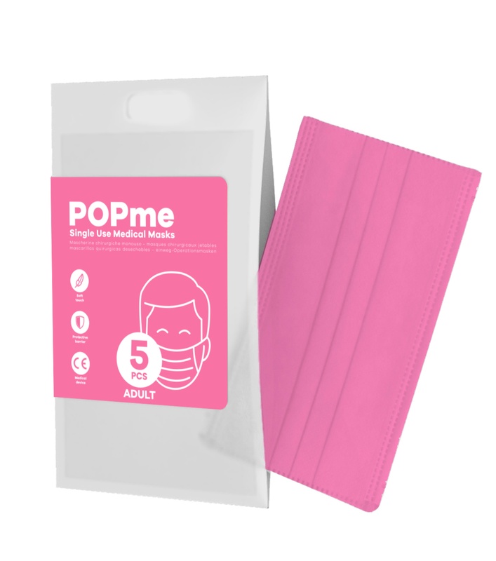 POPME MASK CHIRURGICA BUBBLEGUM PINK 5 PEZZI - goldeneffe.it