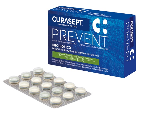 CURASEPT PREVENT PROBIOTICO 14 COMPRESSE MASTICABILI - goldeneffe.it