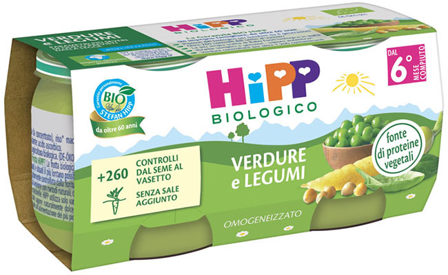 HIPP BIO OMOGENEIZZATO VERDURE/LEGUMI 2X80 G - goldeneffe.it