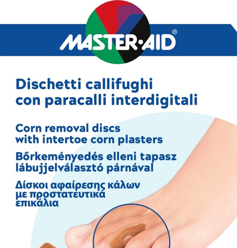 DISCHETTO CALLIFUGO 6 PEZZI + PARACALLO 6 PEZZI INTERDIGITALI MASTER-AID FOOTCARE B5 - goldeneffe.it