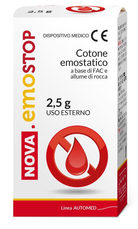 COTONE EMOSTATICO NOVA EMOSTOP CON FAC E ALLUME DI ROCCA 2,5 G - goldeneffe.it