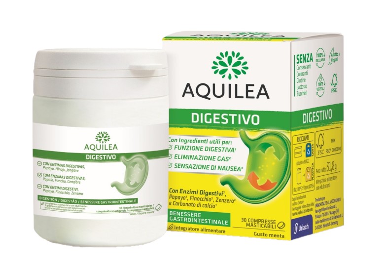 AQUILEA DIGESTIVO 30 COMPRESSE MASTICABILI - goldeneffe.it