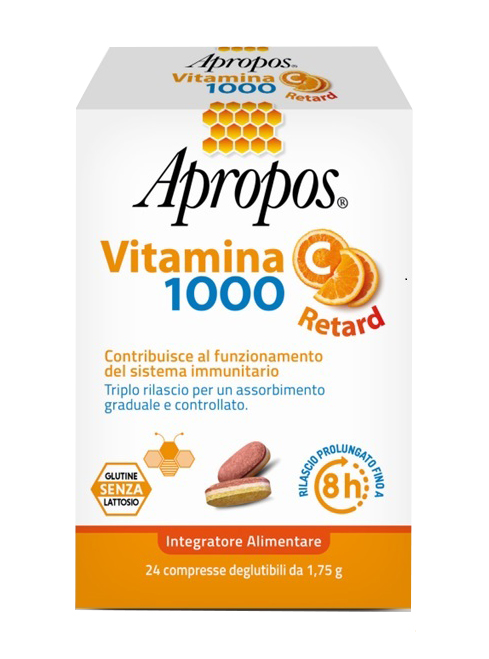 APROPOS VITAMINA C 1000 A RILASCIO PROLUNGATO 24 COMPRESSE DEGLUTIBILI - goldeneffe.it