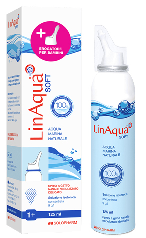 SOLUZIONE SPRAY ISOTONICA NASALE LINAQUA SOFT 125 ML CON DOPPIO EROGATORE - goldeneffe.it