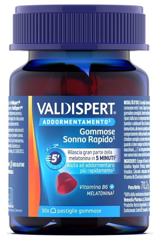 VALDISPERT GOMMOSE SONNO RAPIDO 30 PASTIGLIE GOMMOSE - goldeneffe.it