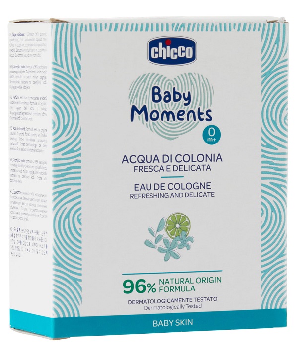 CHICCO BABY MOMENTS ACQUA DI COLONIA FRESCA E DELICATA 100 ML - goldeneffe.it