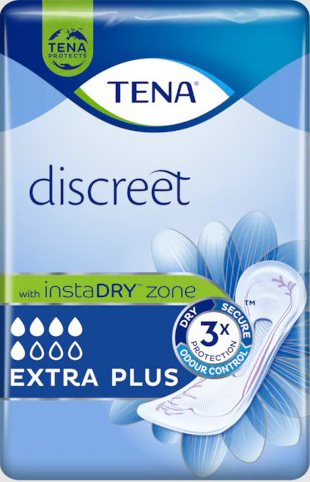 ASSORBENTE INCONTINENZA LEGGERA TENA DISCREET EXTRA PLUS 16 PEZZI - goldeneffe.it