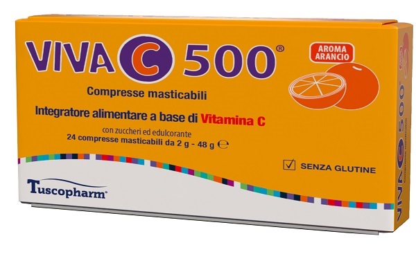 VIVA C 500 24 COMPRESSE MASTICABILI - goldeneffe.it