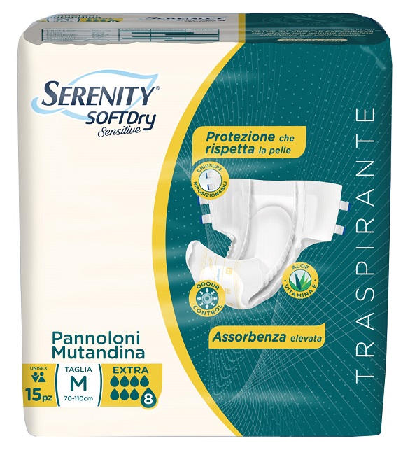 PANNOLONE MUTANDINA SERENITY SD SENSITIVE EXTRA M 15 PEZZI - goldeneffe.it