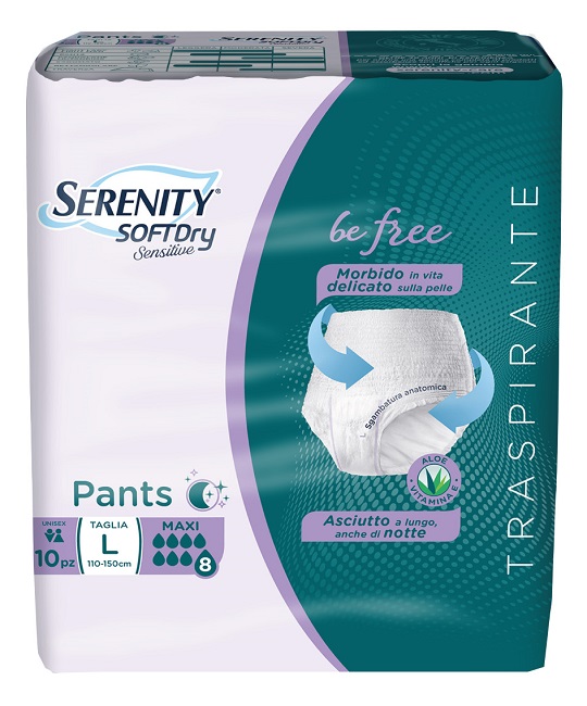 SERENITY PANTS SD SENSITIVE BE FREE MAXI L 10 PEZZI - goldeneffe.it