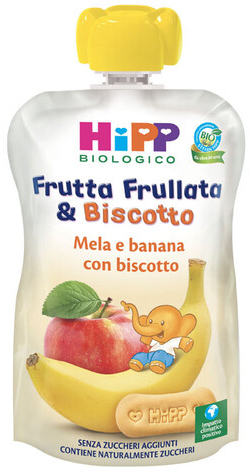HIPP BIO FRUTTA FRULLATA&BISCOTTO MELA BANANA BISCOTTO 90 G - goldeneffe.it