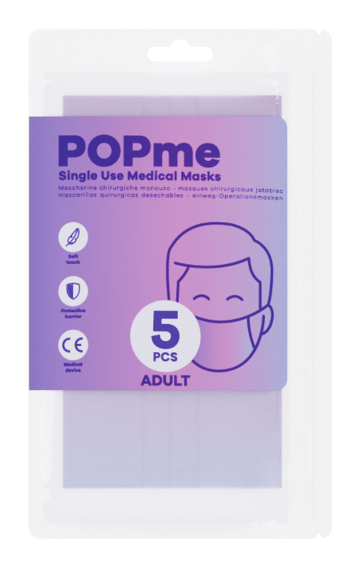 POPME CE MASK CHIRURGICA LAVENDER 5 PEZZI - goldeneffe.it