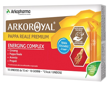 ARKOROYAL ENERGING COMPLEX SENZA ZUCCHERO 10 FLACONCINI DA 15 ML - goldeneffe.it