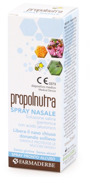 PROPOLNUTRA SPRAY NASALE SOLUZIONE SALINA IPERTONICA CON ACIDO IALURONICO 20 ML - goldeneffe.it