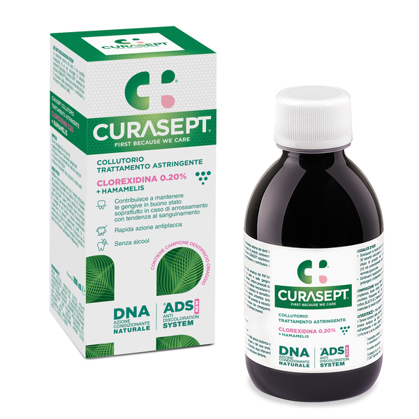 CURASEPT COLLUTORIO ADS DNA TRATTAMENTO ASTRINGENTE 200 ML + CAMPIONE OMAGGIO DENTIFRICIO ASTRINGENTE 6 ML - goldeneffe.it