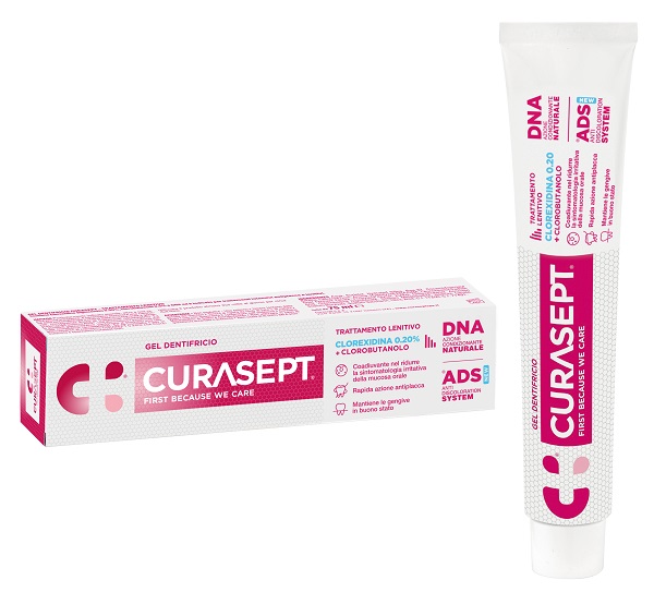 CURASEPT GEL DENTIFRICIO ADS DNA TRATTAMENTO LENITIVO 75 ML - goldeneffe.it