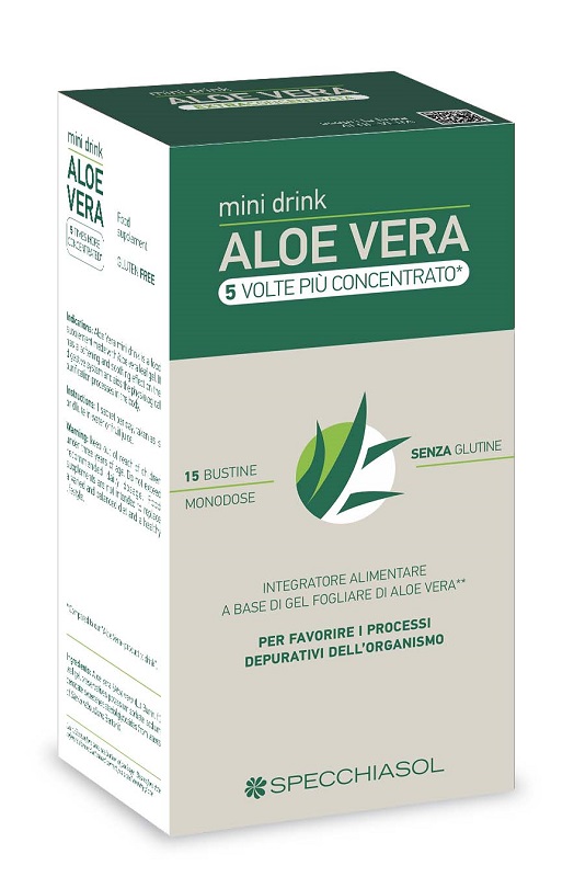 ALOE VERA MINI DRINK 5 VOLTE PIU' CONCENTRATO 15 BUSTINE DA 10 ML - goldeneffe.it
