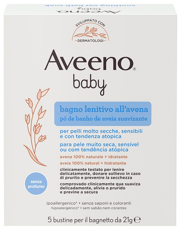 AVEENO BABY COLLOIDAL POLVERE BAGNO 5 X 21 G - goldeneffe.it