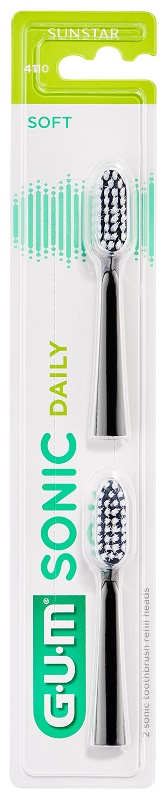 GUM SONIC DAILY SPAZZOLINO BATTERIA REFILL BLACK 2 PEZZI - goldeneffe.it