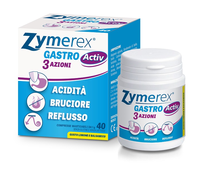 ZYMEREX GASTRO ACTIV 3 AZIONI 40 COMPRESSE MASTICABILI - goldeneffe.it