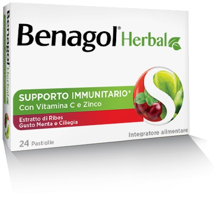 BENAGOL HERBAL MENTA E CILIEGIA 24 PASTIGLIE - goldeneffe.it