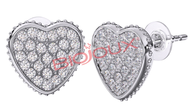 BJT256 ORECCHINO HEART CRYSTALS 10 MM - goldeneffe.it