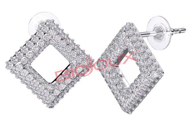 BJT258 ORECCHINO FRAME CRYSTALS 10 MM - goldeneffe.it
